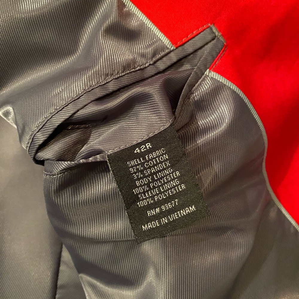 NWOT Red Men's Blazer size 42R - Picture 4 of 6